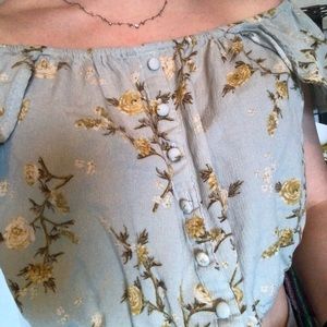 Off the shoulder flower crop top